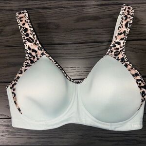 Light Blue & Cheetah Print Sports Bra Freya 34DD 34E